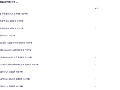 漫威系列电影 合集 3T（原盘）