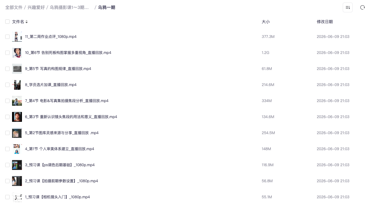 乌鸦摄影课1~3期合集