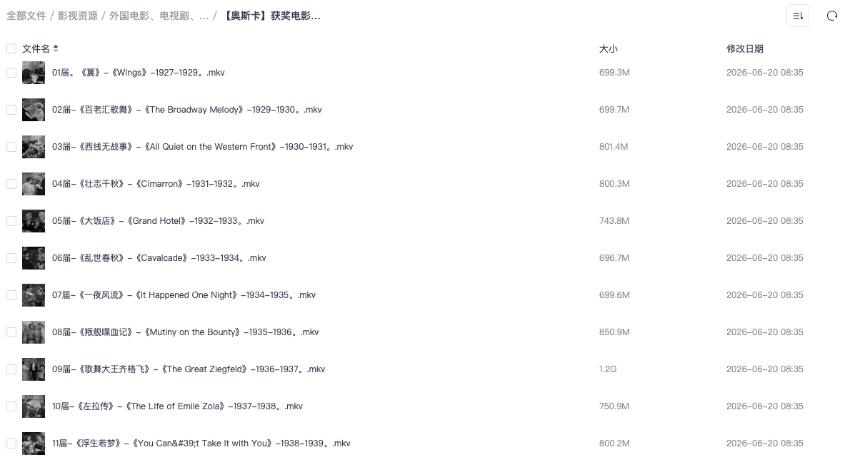 【奥斯卡】获奖电影合集【88部】