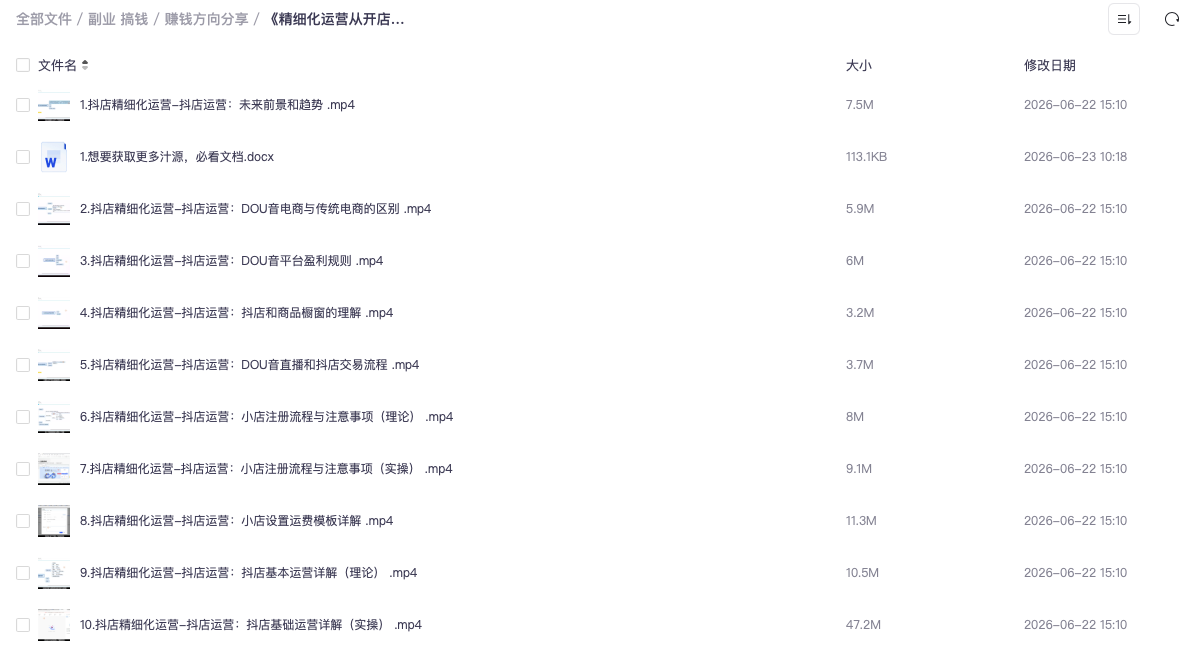《精细化运营从开店到抖音运营，最后逆袭机会》